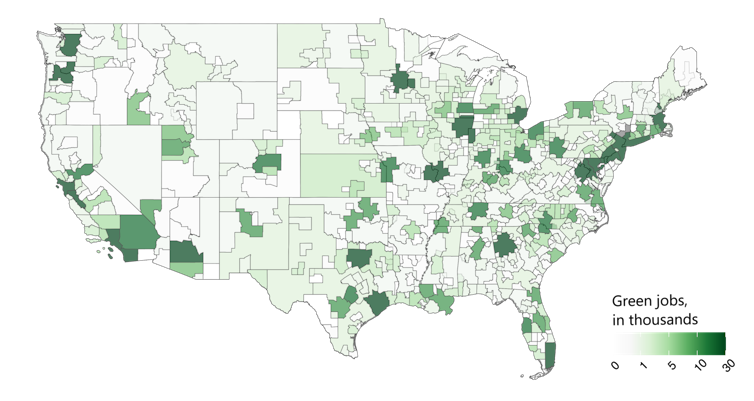 The map shows pockets across the U.S., such as California, the Upper Midwest and the Northeast